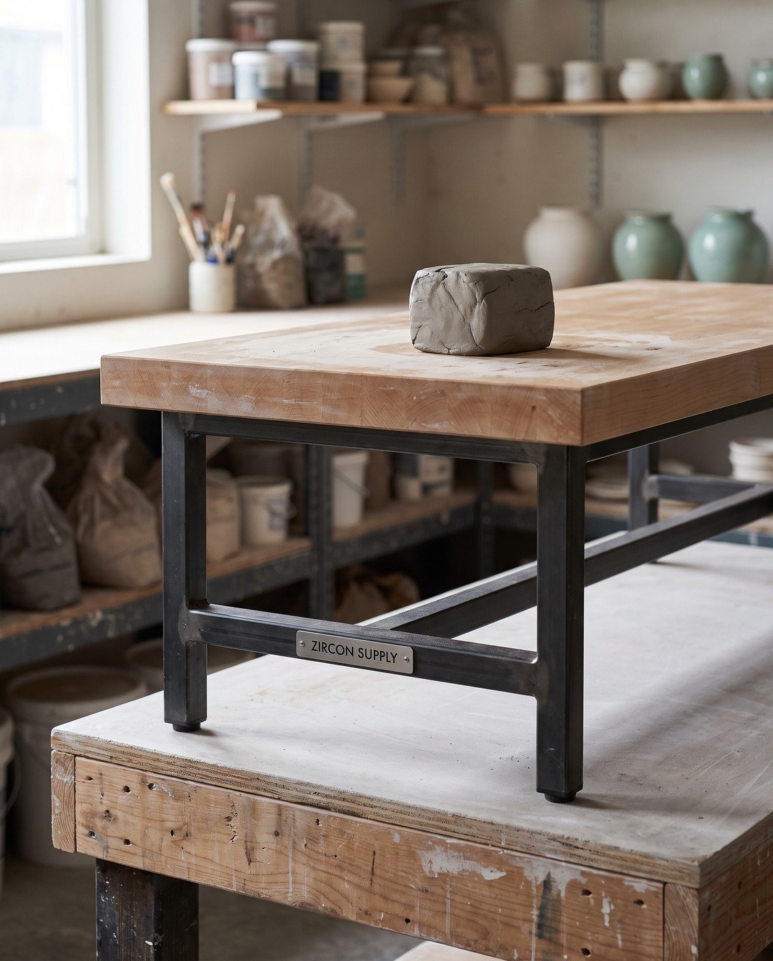 Studio Work Table — Maple Top, 6 ft