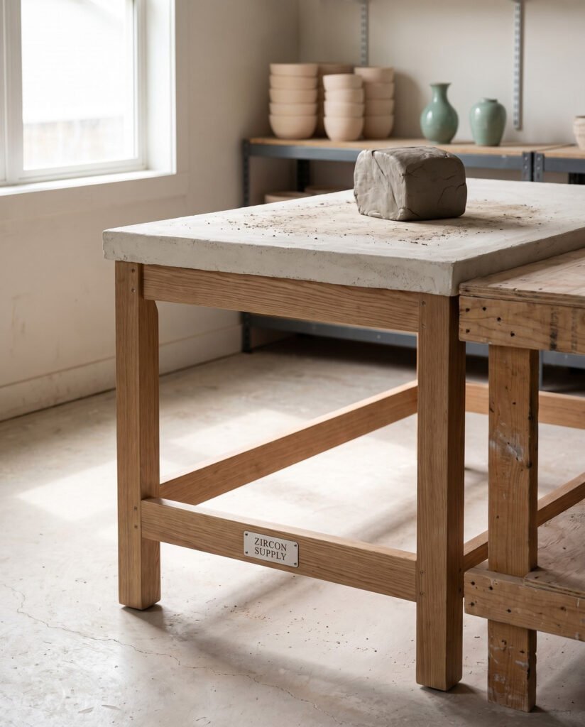 Wedging Table — Plaster Top, 4 ft