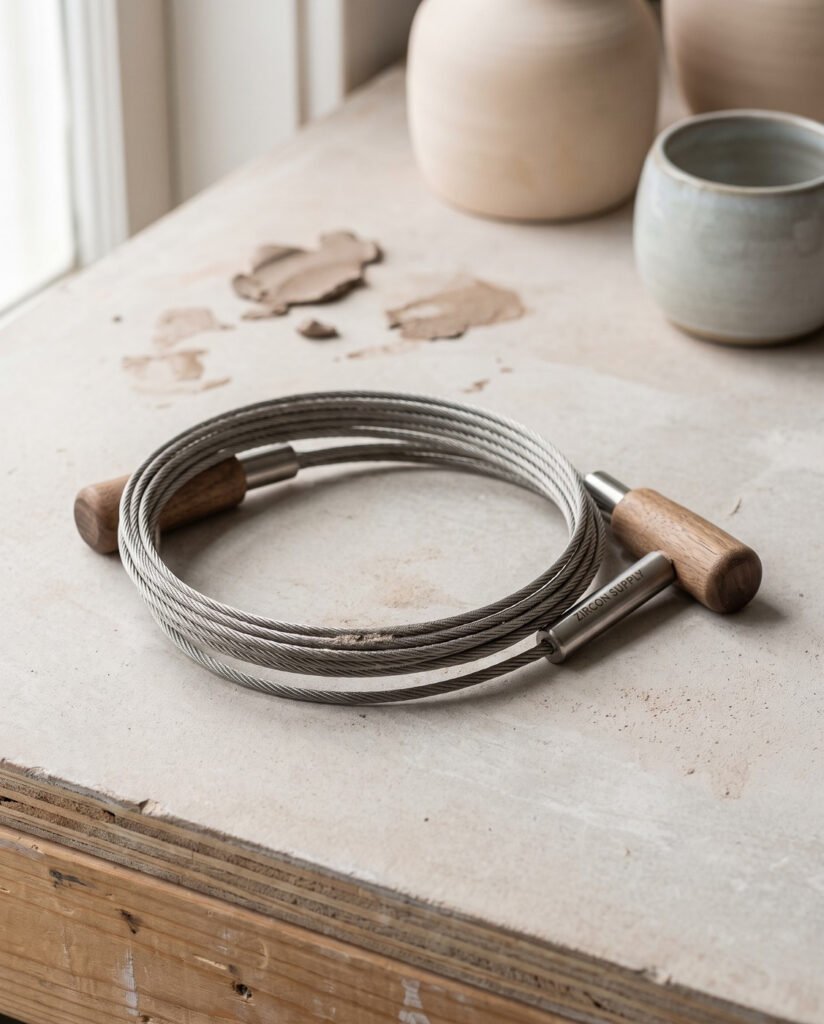 Wire Clay Cutter — Walnut Handles